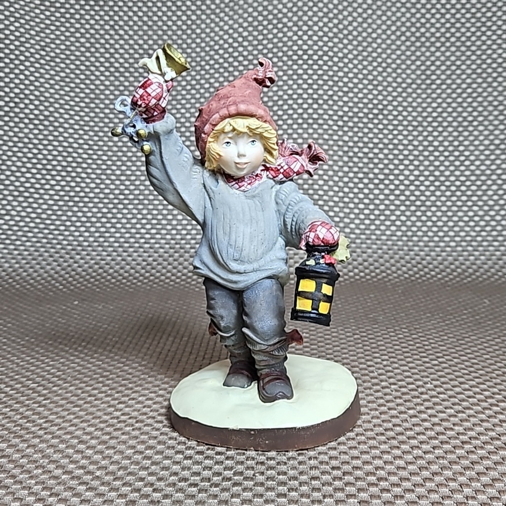 Dolfi Lisi Martin Boy Lantern Bells Figurine Hand Painted Signed